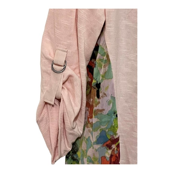 Democracy Pink Cardigan with floral mesh back. Size Medium - Picture 2 of 7